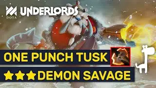 One Punch Tusk & ★★★ Demon Lords! Dota Underlords Epic Demon Builds!