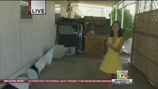 Mobile home knocked off its foundation from Ridgecrest earthquake
