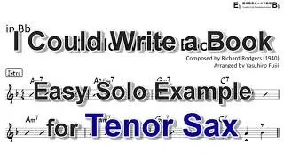I could Write a Book - Easy Solo Example for Tenor Sax