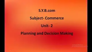 S .Y. B. Com  | Commerce- III | Unit- 2 | Management by exception