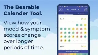 Bearable App | How To View Mood, Symptoms, and Factors on your Calendar.