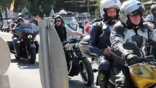 Woman with Long Tail Crossing at European Bike Week Rally