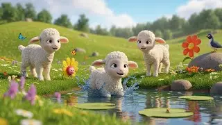 Lambs at Play | Cute Farm Animal Song for Kids | Nursery Rhymes & Songs for Children