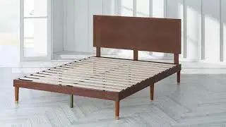 Zinus | Deluxe Mid Century Wood Platform Bed w/ Adjustable Headboard Assembly Instructions