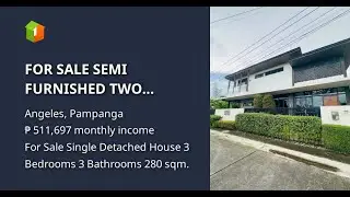 FOR SALE SEMI FURNISHED TWO STOREY HOUSE WITH POOL IN ANGELES CITY NEAR MARQUEE MALL AND NLEX