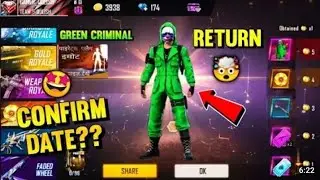 GREEN CRIMINAL BUNDLE RETURN FREEFIRE | GREEN CRIMINAL BUNDLE RETURN CONFIRM DATE FREEFIRE NEW EVENT