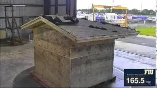 Roof Shingle test for Hurricane Speed Winds at FIU Wall of Wind