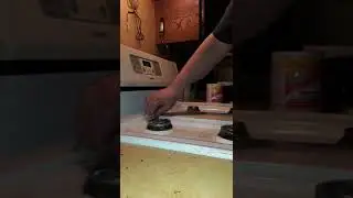 Cleaning old greasy stove with fast orange hand cleaner. Break up grease real fast.