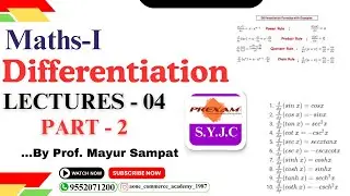 SYJC | MATHS-I | Chapter-3 | Differentiation | Lecture-4 | part-2