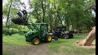 128 Ошибка при падении дерева, John Deere 3046R спасает положение, Defender Limited