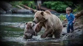 Grizzly Bear Couldn't Save Her Cub in the Icy Water&mdash;What This Human Baby Did Put Everyone in Tears
