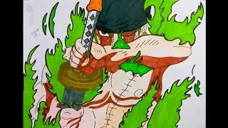 Como desenhar Zoro Death Lion Song - One Piece.