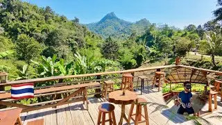 A Clear Day on the Deck at Merge Coffee, Mae Taeng, Thailand 🇹🇭
