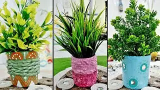DIY 3 Tiny Planters From Waste Plastic Containers For Home & Desk Decorations | Best Out Of Waste |
