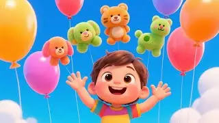 Ten Little Balloons Floating Up | Fun Counting Song for Kids | Colorful Balloon Rhyme