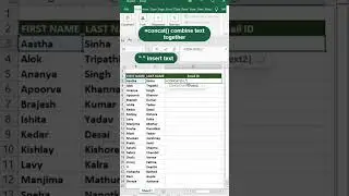 Mastering Concatenation: Combine Texts Like a Pro! #shorts #short #excelformulas