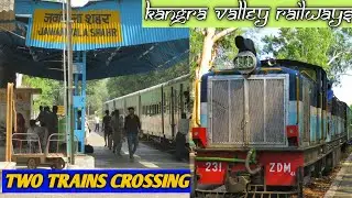 TWO TRAINS CROSSING IN KANGRA VALLEY RAILWAYS | JAWALI RAILWAY STATION / 04685-04602 XING