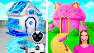 Robot Protiv Barbie Kuće sa Jednom Bojom Izazov | Sme&scaron;ne Situacije