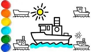 Step by Step Ship Drawing and Coloring Pages for Kids Toddlers - 👫 Kids Colors TV