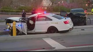 IMPD officer injured in crash during pursuit