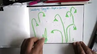 Art Journaling with Flowers |  Day 20 Snowdrop