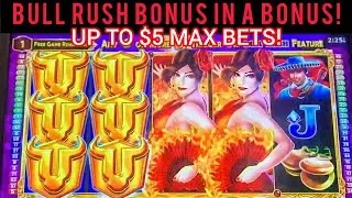 💥 BULL RUSH ROSES & RICHES! CAN I FINALLY TURN MY LUCK AROUND?!? UP TO $5 BETS! 💥 #bullrush #slots 