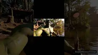 HULK VLOG EP.2 &mdash; Primitive Fishing with Pointy Stick #shorts #marvel #hulk #america #usa #viral #fyp