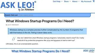 What Windows Startup Programs Do I Need?