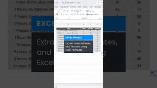 Split Time Strings in Excel in Seconds ⏱️ #ExcelTips #FormulaMagic #TimeHack