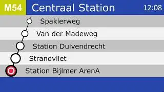 [GVB Metro Amsterdam] Omroepen Lijn 54 Gein - Centraal Station