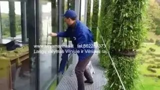Langu valymas Vilniuje (Botanikos sodas) www.akvamarinas.lt  Valymo paslaugos