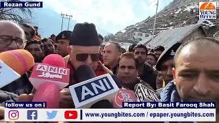 Landslide aftermath: NC senior leader and member parliament Farooq Abdullah visits Rezan Gund