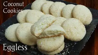 Coconut Cookies recipe | How to make eggless cookies at home | Bakery style cookies recipe |