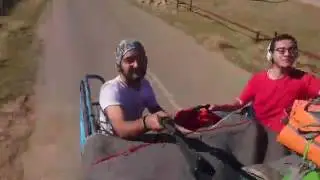 Hitchhiking from Pamenar to the city of Dezful, in the back of a blue Nissan