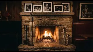4K Cozy Jazz Club Fireplace with Smooth Jazz Music for Relaxing, Studying and Working