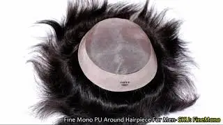 Fine Mono PU Around Hairpiece For Men