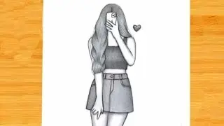 ✨ Pencil Sketch of Aesthetic😊 Girl | Girl Selfie Drawing Step by Step #indianart #pencildrawing 😍
