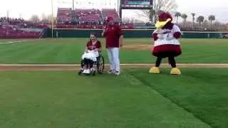 Martha Childress honored at USC baseball game