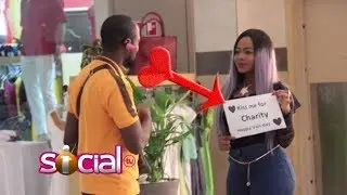 KISS ME FOR CHARITY- WE DARED HER TO KISS A LOT OF PEOPLE
