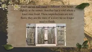 Carved Silence: Reclaimed Wood Panels as Architecture&rsquo;s Quiet Ornament #homedesign #vintagefurniture