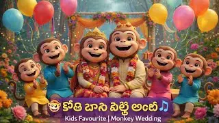 🐒 కోతి బావ పెళ్లి అంట 🎶 | Telugu Kids Song | Monkey Wedding