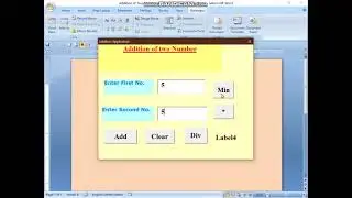 VBA Class 5 Create a Calculation Application For Addition subtraction multiplication and division