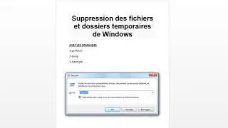 SUPPRESSION DES FICHIERS ET DOSSIERS TEMPORAIRES DE WINDOWS