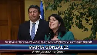 Diputada Marta Gonz&aacute;lez expres&oacute; su profunda conmoci&oacute;n por el fatal accidente en la divisi&oacute;n el tenie