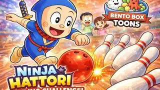 Ninja Hattori in a Funny Bowling Challenge | Bento Box Toons Cartoon