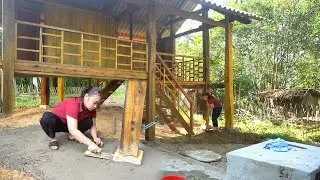 6 Days Building Log Cabin: Single Mother Pours Concrete Floor Entirely by Hand