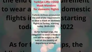 Turkish Airlines announced about wearing a mask on domestic flights in Turkey