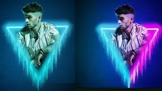 NEON GLOWING TRIANGLE POP OUT EFFECT | PICSART EDITING TUTORIAL