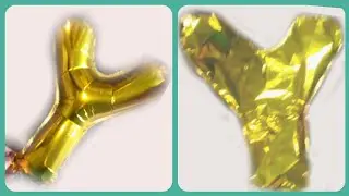 How to deflate a foil ballon//how to release air from a foil ballons//air remove frombirthday 🎈
