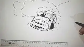 How to draw RACE CAR in 5 minutes